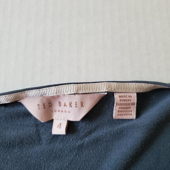 Ted Baker Artsy Abstract Multicolor Short Sleeve Lyocell Blouse Size 4 - Picture 7 of 13